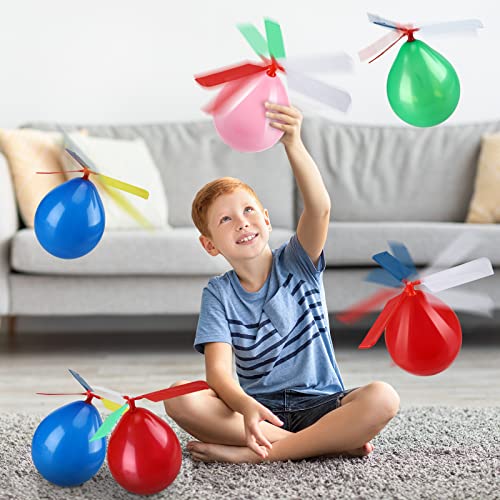 24 Pcs Balloon Helicopters Balloons Flying with Whistle Kids Flying Toys Birthday Party Toys Stocking Stuffer Return Gifts for Boys Girls Baby Shower Parties Outdoor, 12 Year Old (Bright Color)