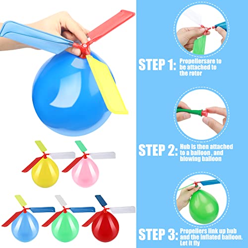 24 Pcs Balloon Helicopters Balloons Flying with Whistle Kids Flying Toys Birthday Party Toys Stocking Stuffer Return Gifts for Boys Girls Baby Shower Parties Outdoor, 12 Year Old (Bright Color)