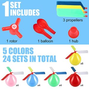 24 Pcs Balloon Helicopters Balloons Flying with Whistle Kids Flying Toys Birthday Party Toys Stocking Stuffer Return Gifts for Boys Girls Baby Shower Parties Outdoor, 12 Year Old (Bright Color)