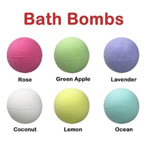 QINGQIU 6 Pack Christmas Bubble Bath Bombs with Christmas Squishy Toys Inside for Kids Girls Boys Women Christmas Stocking Stuffers Gifts