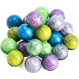 pllieay 24pcs small bouncy balls bulk, 27mm rubber bowling bouncing balls party favors, bowling party favors for kids, christmas gift bag filling stocking stuffers