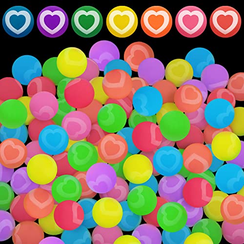 70 Valentine's Day Bouncy Balls Bulk Glow in The Dark Bouncy Balls for Kids 27 mm Mini High Bouncing Balls for Valentine's Day Party Favors for Small Game Prize Stocking Stuffer or Gift Bag Filler