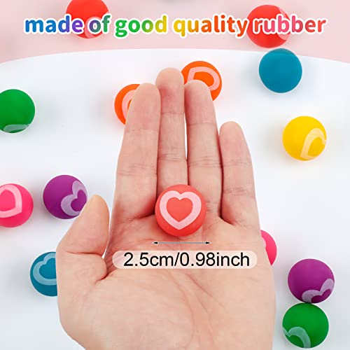 70 Valentine's Day Bouncy Balls Bulk Glow in The Dark Bouncy Balls for Kids 27 mm Mini High Bouncing Balls for Valentine's Day Party Favors for Small Game Prize Stocking Stuffer or Gift Bag Filler