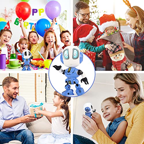 Stocking Stuffers, Rechargeable Talking Robots for Kids, Mini Robot Toys That Repeats What You Say and Help Toddlers Talking, Toys for Age 3+ Boys and Girls Gift (Purple Blue)