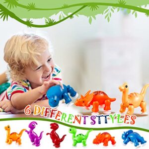 Hungdao 6 Pcs Flexible Cartoon Dinosaurs Toys Dinosaur Stretchy Toys Twistable Rotatable Educational Toys Stocking Stuffers for Boys Girls Gifts