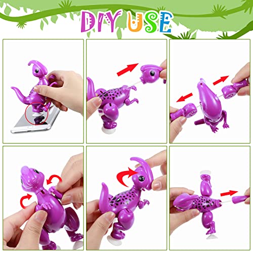 Hungdao 6 Pcs Flexible Cartoon Dinosaurs Toys Dinosaur Stretchy Toys Twistable Rotatable Educational Toys Stocking Stuffers for Boys Girls Gifts