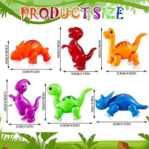 Hungdao 6 Pcs Flexible Cartoon Dinosaurs Toys Dinosaur Stretchy Toys Twistable Rotatable Educational Toys Stocking Stuffers for Boys Girls Gifts