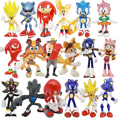 Rdyhqwp 18pcs Action Figures Toys Set Party Favors Supplies,2.5 Inch Action Figurines Cartoon Collection,Cake Toppers,Easter Egg Goodie Bag Stocking Stuffers,Christmas Birthday Gift for Kids