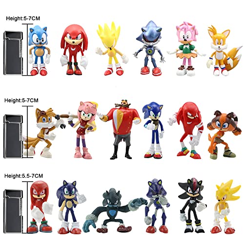 Rdyhqwp 18pcs Action Figures Toys Set Party Favors Supplies,2.5 Inch Action Figurines Cartoon Collection,Cake Toppers,Easter Egg Goodie Bag Stocking Stuffers,Christmas Birthday Gift for Kids