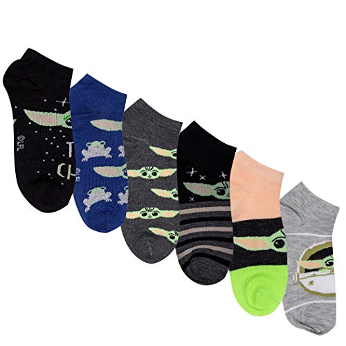 Star Wars The Mandalorian The Child Baby Yoda Juniors 6 Pack Ankle Socks Size