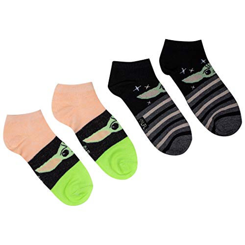 Star Wars The Mandalorian The Child Baby Yoda Juniors 6 Pack Ankle Socks Size