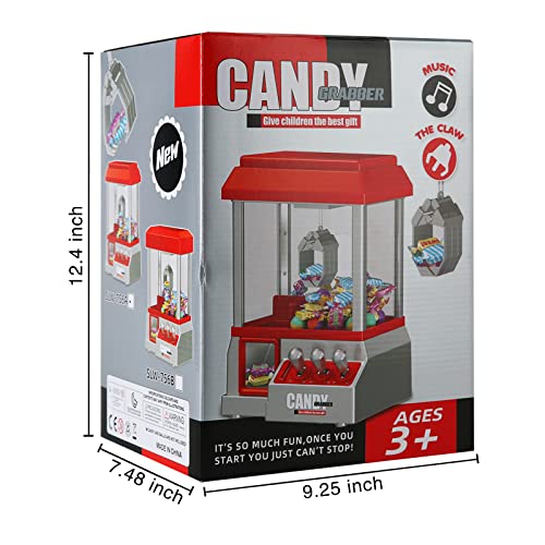 Claw Machine, Candy Claw Machine for Kids Table Top Arcade Games Machines Toy for Home Birthday Party Favors Valentines Day Easter Gift Stocking Stuffers for Boys and Girls Ages 8-12 with 24pcs Coins