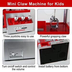 Claw Machine, Candy Claw Machine for Kids Table Top Arcade Games Machines Toy for Home Birthday Party Favors Valentines Day Easter Gift Stocking Stuffers for Boys and Girls Ages 8-12 with 24pcs Coins