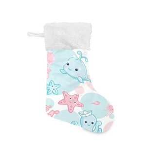 kigai christmas stockings cute sea life large candy stockings stuffers kids cute xmas sock decorations 1pc for home holiday party 12″ x18″
