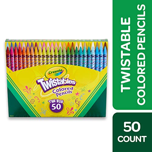 Crayola Twistables Colored Pencil Set (50ct), Kids Art Supplies, Colored Pencils For Kids, Gifts for Boys & Girls, 4+ [Amazon Exclusive]