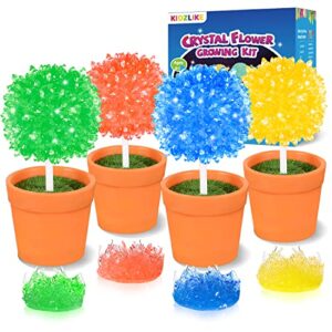crystal flower growing science kit,easter gifts for kids ages 6-12, stem projects experiments toys & crafts gifts for girls boys 7 8 9 10 11 years old