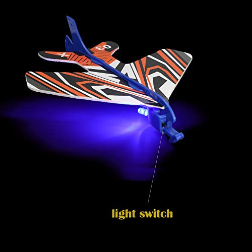 BEIGUO 8 Pack LED Light Airplane Slingshot Flying Airplane for Kids Boys Girls Christmas Stocking Stuffers