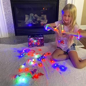 S SWIRLLINE 125 PCS Light Up Party Favors for Kids Prizes - Glow in The Dark Bulk Toys Pinata Fillers - Christmas Stocking Stuffers and Glow Party Supplies