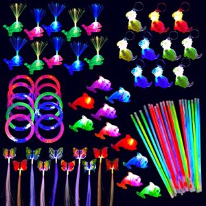 S SWIRLLINE 125 PCS Light Up Party Favors for Kids Prizes - Glow in The Dark Bulk Toys Pinata Fillers - Christmas Stocking Stuffers and Glow Party Supplies