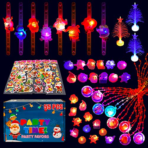 S SWIRLLINE 125 PCS Light Up Party Favors for Kids Prizes - Glow in The Dark Bulk Toys Pinata Fillers - Christmas Stocking Stuffers and Glow Party Supplies