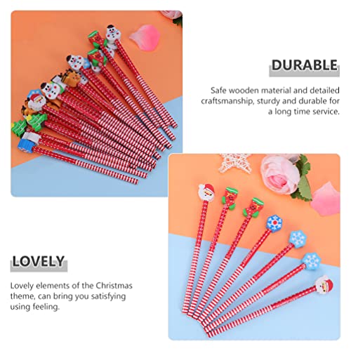 TOYANDONA 40Pcs Christmas Pencils with Erasers Toppers, Assorted Christmas Pencils for Kids Students Xmas Stocking Stuffers Christmas Party Favors Classroom Rewards Prizes (Random Style)