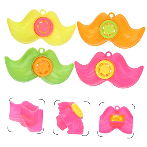 LABRIMP 50pcs Stocking Shape Stuffers Beard Lip Favors Kids Educational Maker Color Bulk Party Toy Cartoon Whistles Mustache Noise Shaped Plastic Favorsrandom Christmas Goodie Whistle