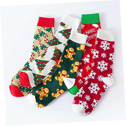 Adorainbow 5 Pairs Cotton Socks Warm Mens Slippers Party Bag Stuffers for Kids Kids Santa Socks Fun Christmas Socks Winter Sleeping Socks Christmas Party Stocking Suffers Sleeping Socks Cane