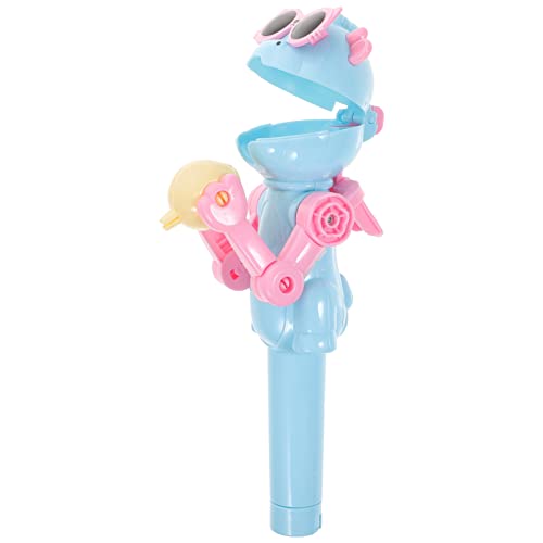 Toddmomy Destress Gifts Wand Toy Personality Robot Lollipop Holder Plastic Lollipop Case Funny Lollipop Robot Holder Creative Lollipop Robot Toys for Kids Children (Blue) Yule Gifts Stocking Stuffers