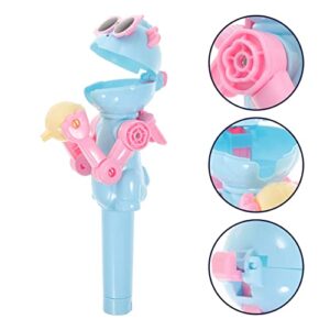 Toddmomy Destress Gifts Wand Toy Personality Robot Lollipop Holder Plastic Lollipop Case Funny Lollipop Robot Holder Creative Lollipop Robot Toys for Kids Children (Blue) Yule Gifts Stocking Stuffers