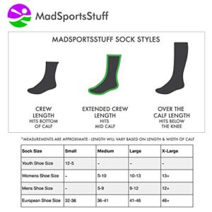 MadSportsStuff Baseball Socks with Stitches in Crew Length (White/Red, Medium)