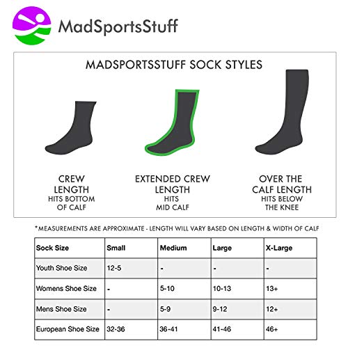 MadSportsStuff Baseball Socks with Stitches in Crew Length (White/Red, Medium)