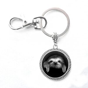 sloth keychain sloth key ring sloth charm sloth gift stocking stuffer christmas gift birthday giftjv273