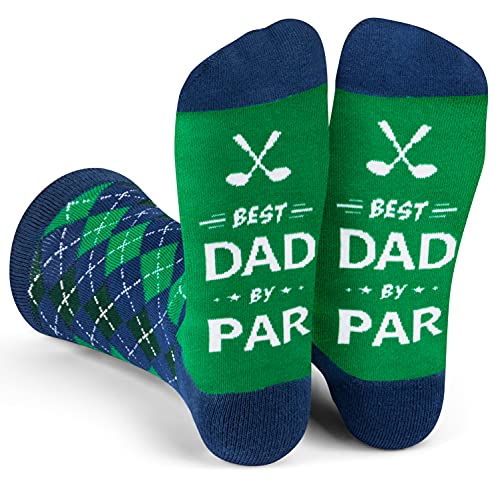 Lavley Funny Golfing Socks For Men, Women & Teens - Unique Golf Gifts For Golfers / Golf Stocking Stuffers (Best Dad By Par)