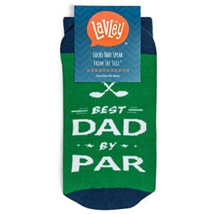 Lavley Funny Golfing Socks For Men, Women & Teens - Unique Golf Gifts For Golfers / Golf Stocking Stuffers (Best Dad By Par)