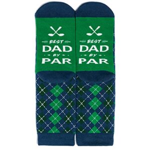 Lavley Funny Golfing Socks For Men, Women & Teens - Unique Golf Gifts For Golfers / Golf Stocking Stuffers (Best Dad By Par)