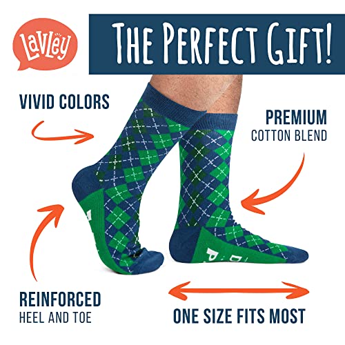 Lavley Funny Golfing Socks For Men, Women & Teens - Unique Golf Gifts For Golfers / Golf Stocking Stuffers (Best Dad By Par)
