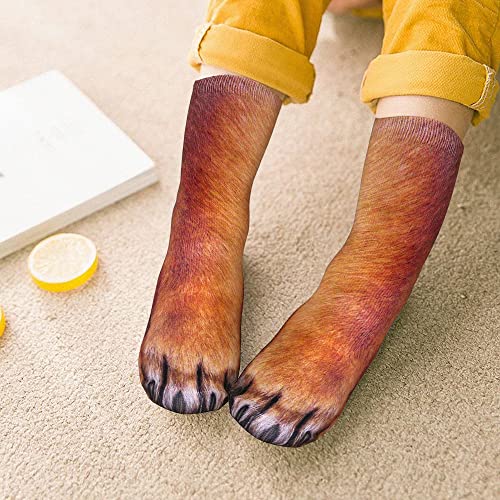 AGRIMONY Funny Socks for Men Women Teens-Fun Animal Dog Paws Socks 3D Casual Novelty Crew Socks Funky Crazy Silly Socks-Valentines Christmas Dog Gifts Stocking Stuffers