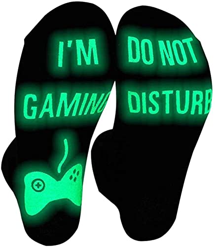 DKXZWL Do Not Disturb I'm Gaming Socks Novelty Socks Funny Christmas Stocking Stuffers Gifts for Kids Sons Boyfriends Husbands Dad Father