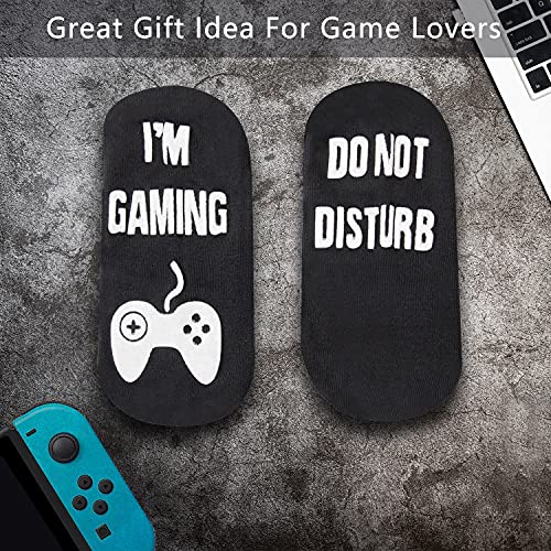 DKXZWL Do Not Disturb I'm Gaming Socks Novelty Socks Funny Christmas Stocking Stuffers Gifts for Kids Sons Boyfriends Husbands Dad Father