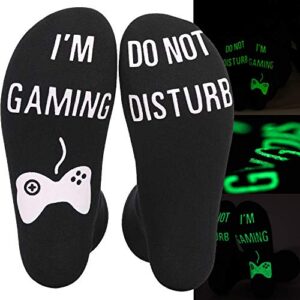 DKXZWL Do Not Disturb I'm Gaming Socks Novelty Socks Funny Christmas Stocking Stuffers Gifts for Kids Sons Boyfriends Husbands Dad Father