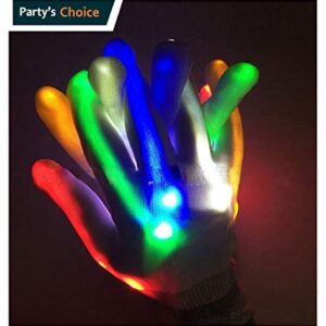 LIZAIDA MENENDEZ Skeleton Gloves,Led Gloves,Light Up Gloves,Finger Light Magic Toys Gift Stocking Stuffers for Boys Girls (White, Adult)