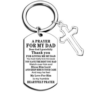 christmas gifts for dad stocking stuffers for men prayer for my dad keychain father’s day birthday gift for dad best dad gift from son daughter christian religious keychain cross keychain bonus dad