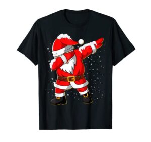 santa claus dabbing christmas pajama dab dance kids boys men t-shirt