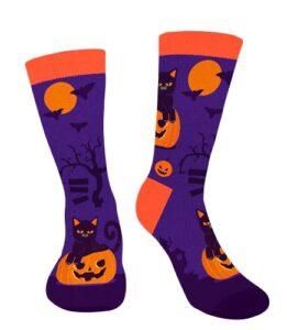 funny halloween socks for men women teen boys- pumpkin cat fun novelty cute crazy funky dress crew cool socks – halloween gifts stockings costumes gifts for cat lovers