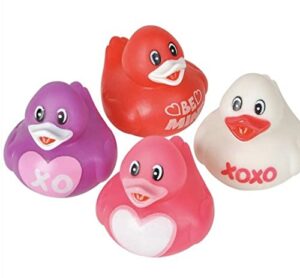 4 heart love rubber ducks stocking stuffer school teacher gift family love duckies
