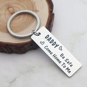 Meiligo Drive Safe Keychain I Love You Trucker Husband Gift for Husband dad Gift Valentines Day Stocking Stuffer (be Safe Come Home)
