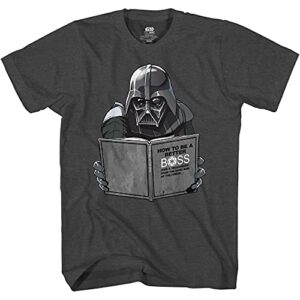 star wars improving darth vader how to be a better boss t-shirt 2x 2xl (premium charcoal heather, xx-large)