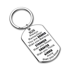 christmas gifs for son stocking stuffers from mom dad inspirational keychain from stepmother stepfather gif to stepson always remember you are braver valentine’s day graduation family