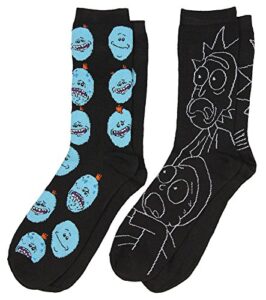 rick and morty 2 pack casual crew socks (adult, rm3), shoe 6-12