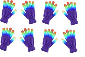 4 pairs led gloves, finger light up gloves flashing rave gloves with 6 different modes (discontinued by manufacturer)